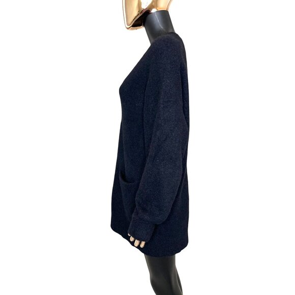 Wilfred Free Alpaca Wool Blend Longline Cardigan Black Oversized Cozy Fall Layer - Picture 10 of 13